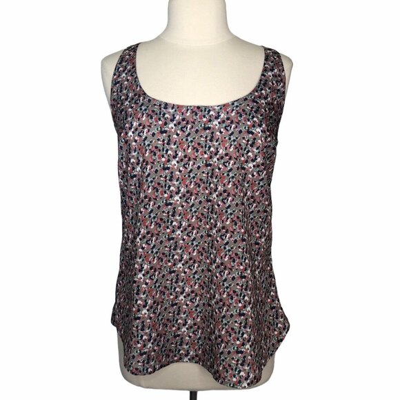 Eyeshadow Sleeveless Tank Top Blouse Womens Large Tan Pink Back Zipper - Picture 1 of 8